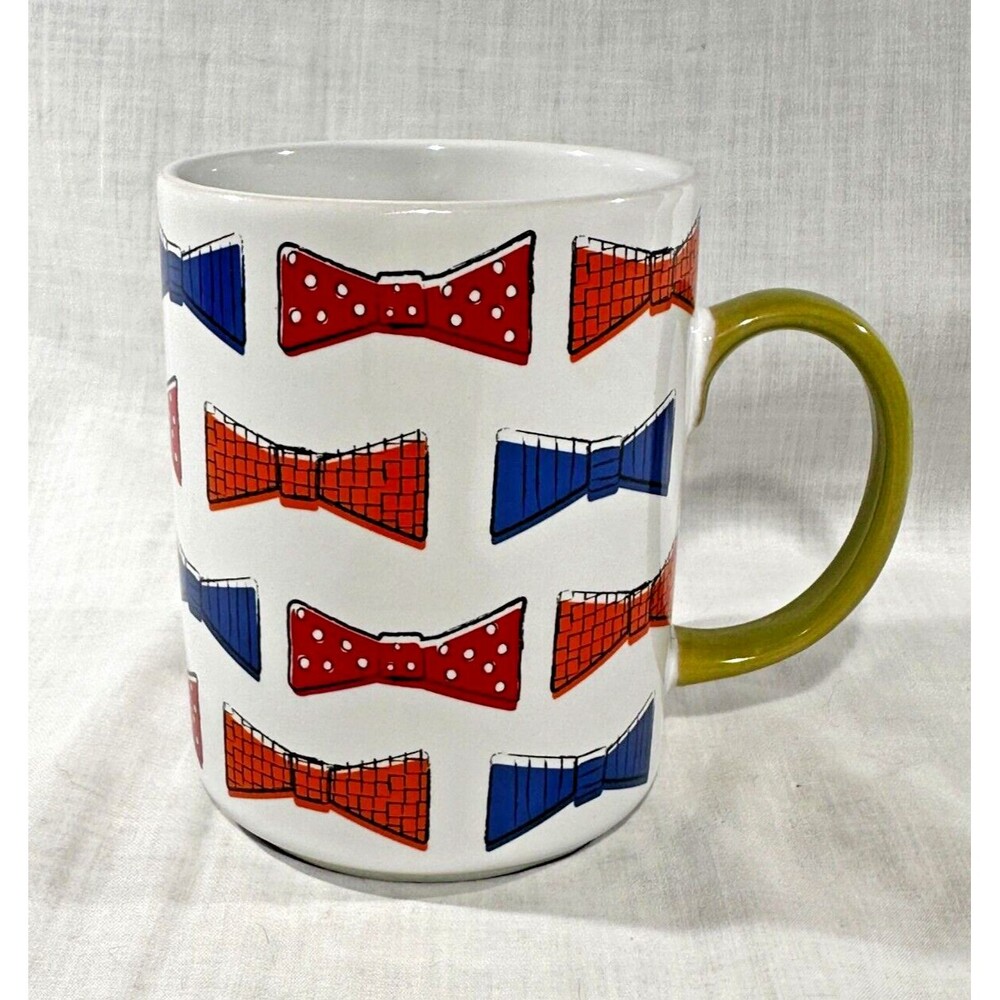 FOOD NETWORK Stoneware Bowtie Bow Tie Coffee Mug - Nerd Teacher Professor Gift